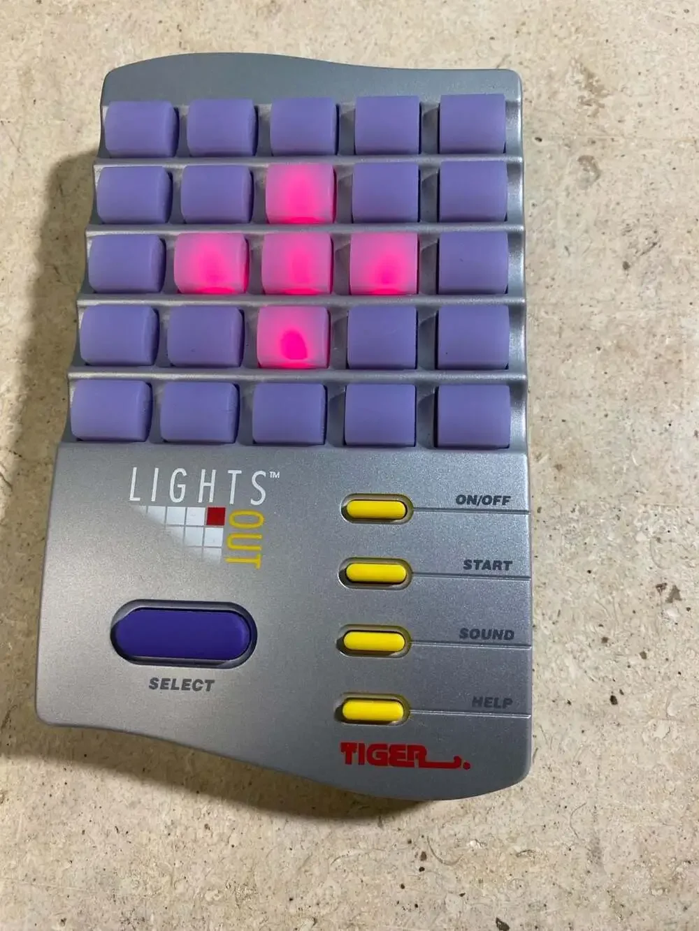 Vintage 1995 Tiger Electronics Lights Out Handheld Electronic Puzzle Game